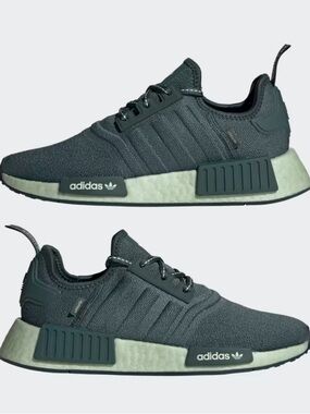 Adidas Originals NMD_R1 Shoes Linen Green Lace Up Sneakers
